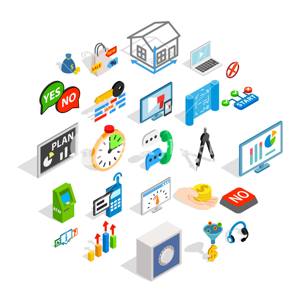 1000x1000 Patent Icons Set Isometric Set Of Patent Vector Icons For Web