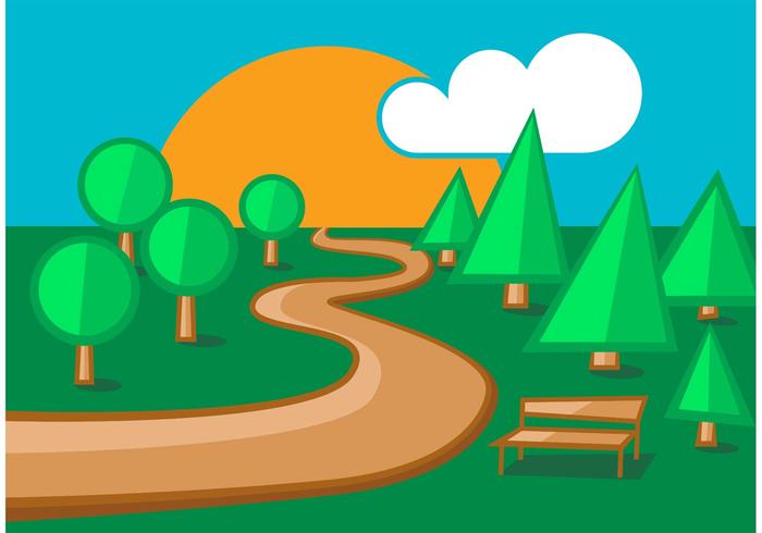 700x490 Woodland Park Path Vectors