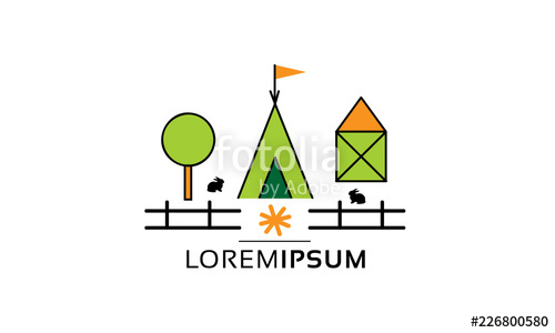 500x300 Scout Pathfinder Camping Vector Logo Design Stock Image