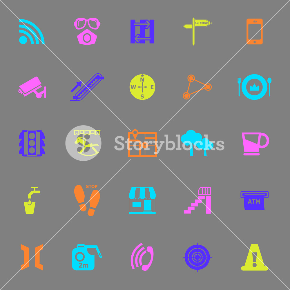 Pathway Related Color Icons On Gray Background, Stock Vector 1000x1000 Pathway Related Color Icons On Gray Background, Stock Vector