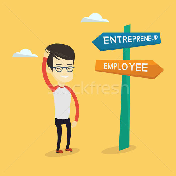 Confused Man Choosing Career Pathway Vector Illustration Andrei 600x600 Confused Man Choosing Career Pathway Vector Illustration Andrei