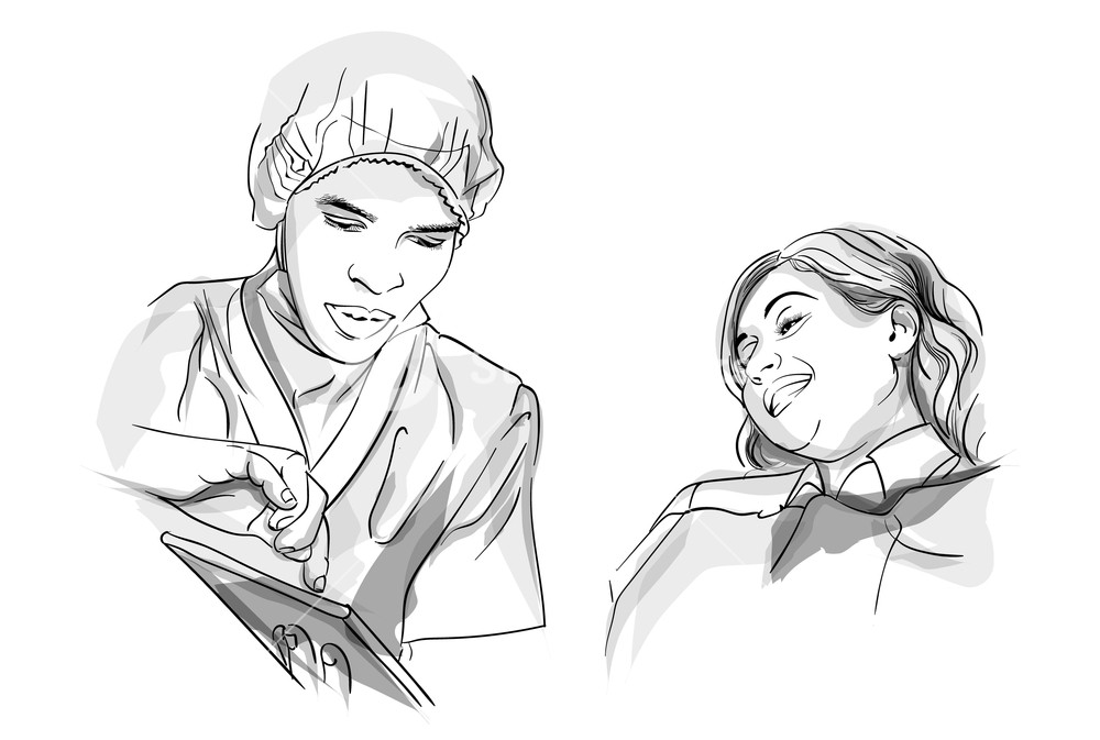 Doctor And Patient Vector Sketch Storyboard Detailed Characters 1000x673 Doctor And Patient Vector Sketch Storyboard Detailed Characters