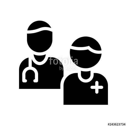 Doctor And Patient Vector, Insurance Related Solid Style Icon 500x500 Doctor And Patient Vector, Insurance Related Solid Style Icon