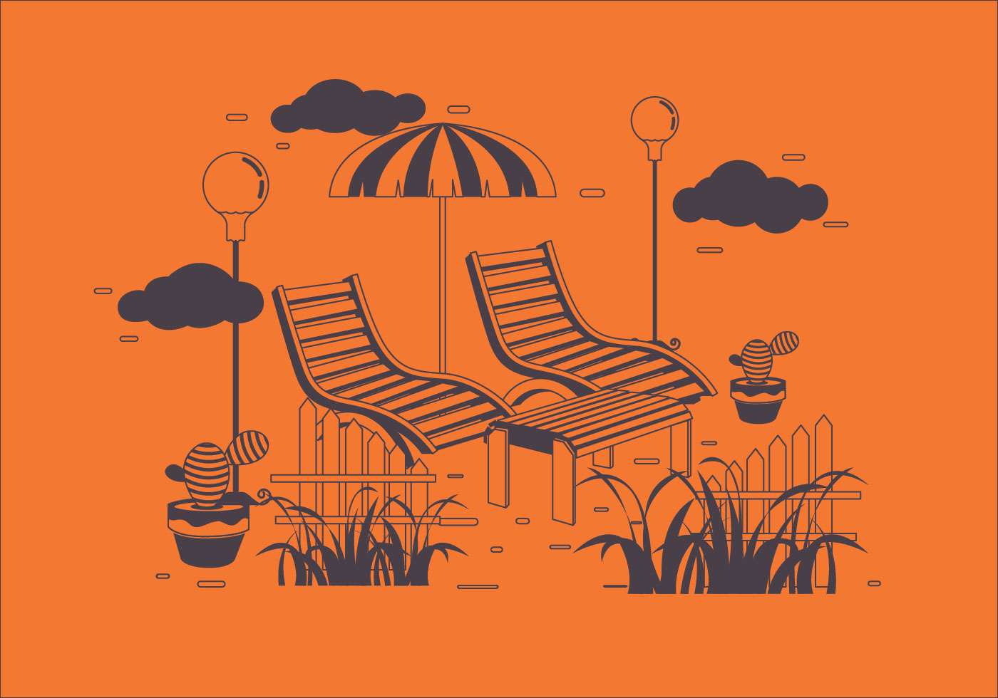 1400x980 Patio Furniture Free Vector Art