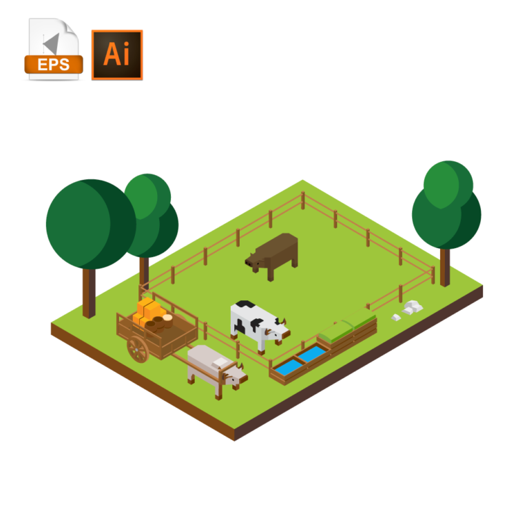 768x768 Rodeo Patio For Isometric Free Vector Download