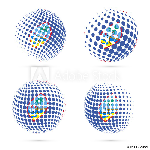 500x500 Guam Halftone Flag Set Patriotic Vector Design Halftone Sphere