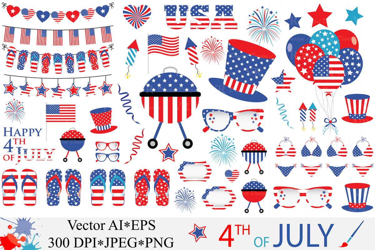 1200x800 Of July Clipart Usa Patriotic Vector Graphics Independence