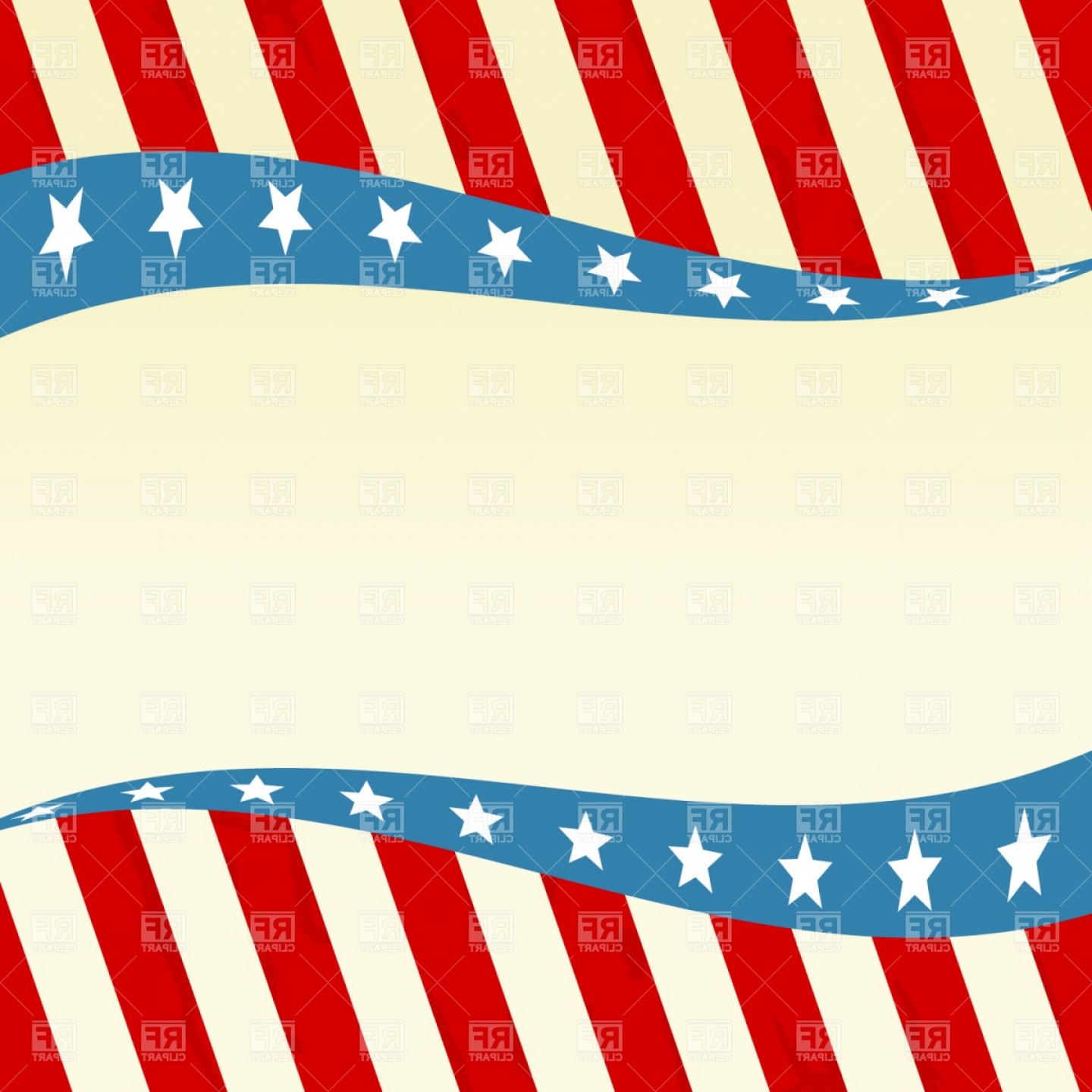 1440x1440 Patriotic Wave With Stars And Red White Blue Vector Clipart