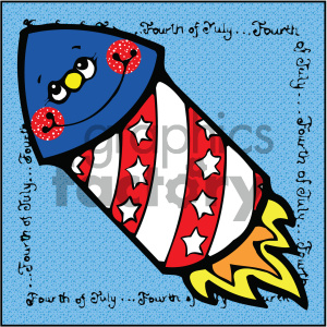 300x300 Vector Art Patriotic Rocket C Clipart Royalty Free Gif