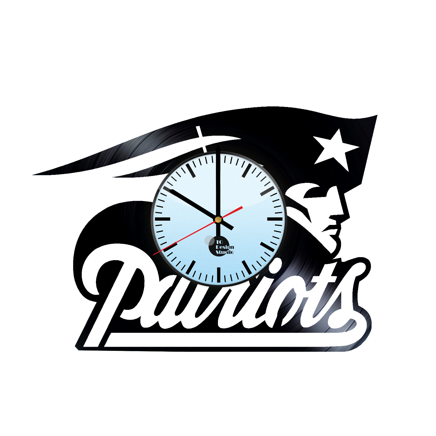 New England Patriots Logo Vector Handmade Vinyl Record Wall Clock 1500x1500 New England Patriots Logo Vector Handmade Vinyl Record Wall Clock