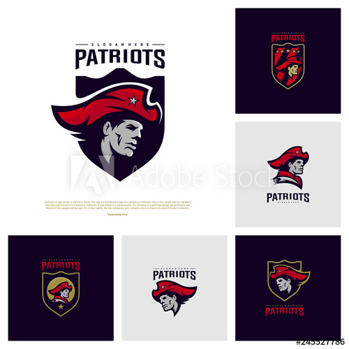 Set Of Patriots Logo Design Vector Head Patriots Logo Design 500x500 Set Of Patriots Logo Design Vector Head Patriots Logo Design