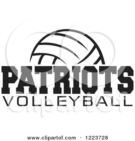 Clipart Of A Black And White Ball With Patriots Volleyball Text 450x470 Clipart Of A Black And White Ball With Patriots Volleyball Text