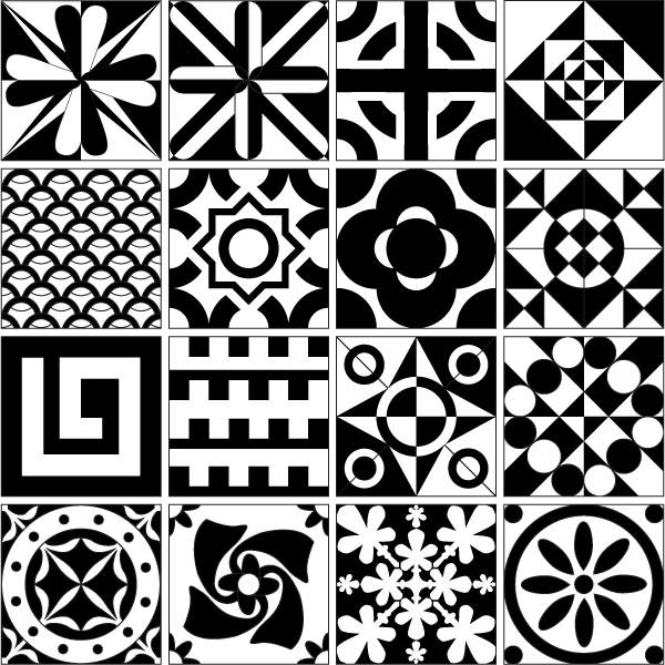600x600 Tile Design Patterns Free Vector Resource
