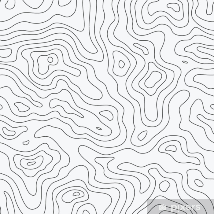 700x700 Topographic Map Seamless Pattern Vector Background Wall Mural
