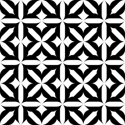 500x500 Black With White Geometric Seamless Pattern Vector Free Download
