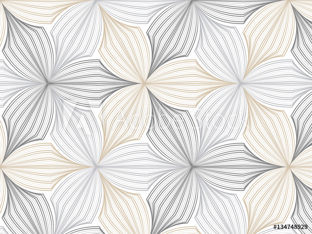 1000x750 Fotografie, Obraz Flower Pattern Vector, Repeating Linear Petal