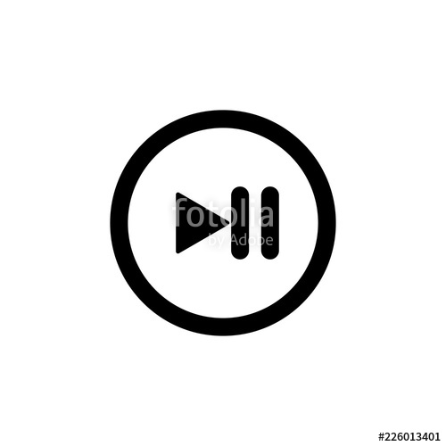 500x500 Pause Vector Icon, Stop Symbol Simple Illustration, Flat Design