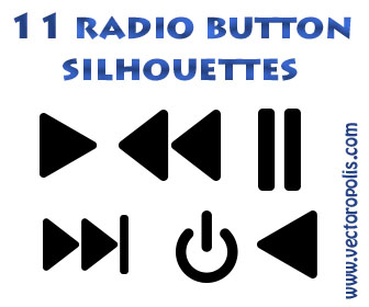 336x280 Radio Buttons Graphics Silhouettes Play, Pause, Fast Forward