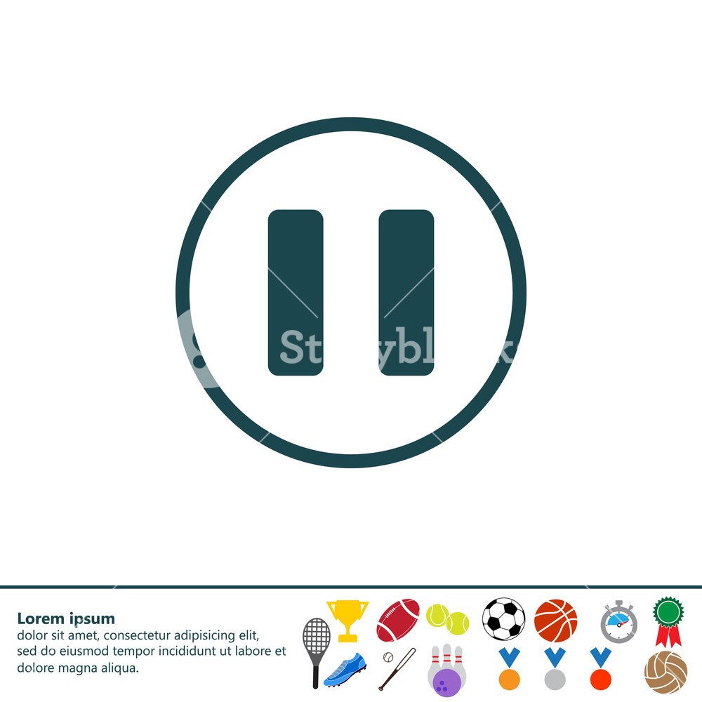 1000x1000 Pause Vector Icon Royalty Free Stock Image