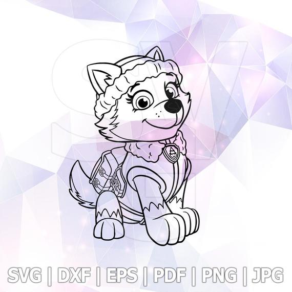 570x570 Everest Paw Patrol Coloring Pages Vector Cricut Etsy