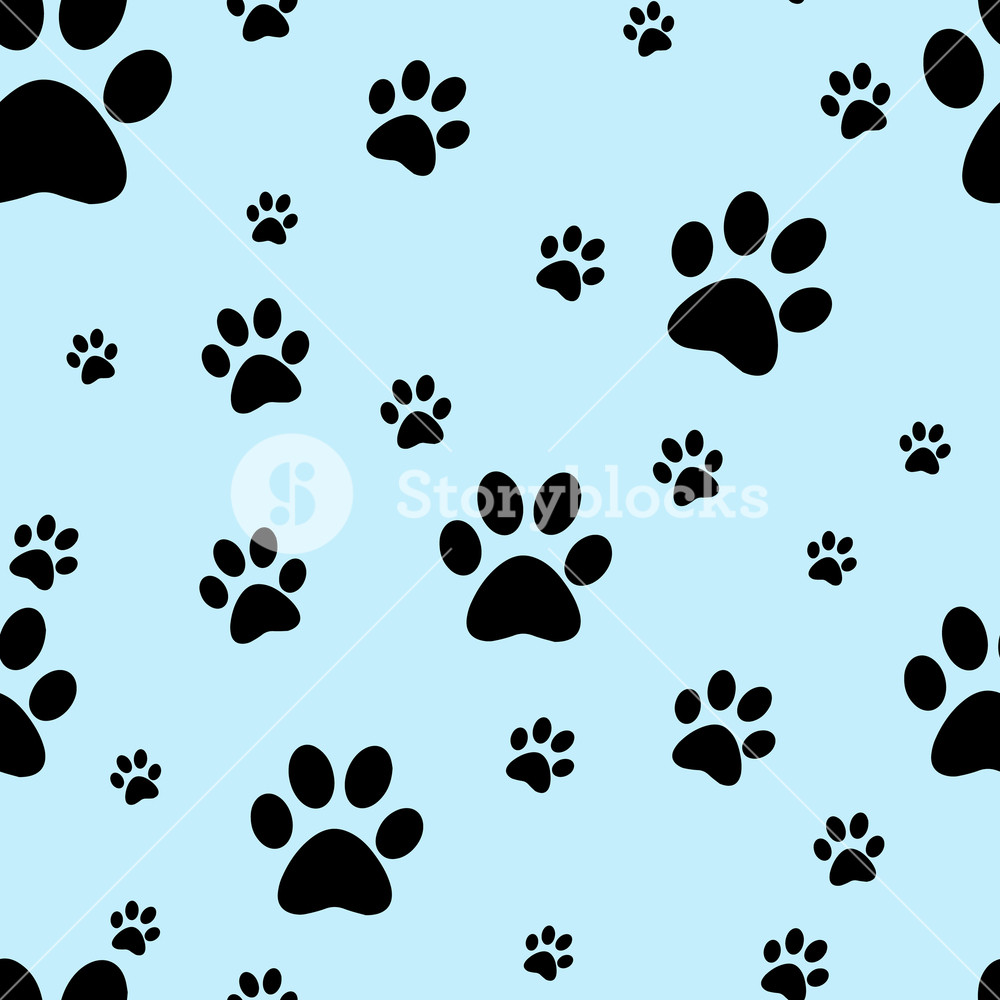 Dog Paw Print Seamless Traces Of Cat Textile Pattern Vector 1000x1000 Dog Paw Print Seamless Traces Of Cat Textile Pattern Vector