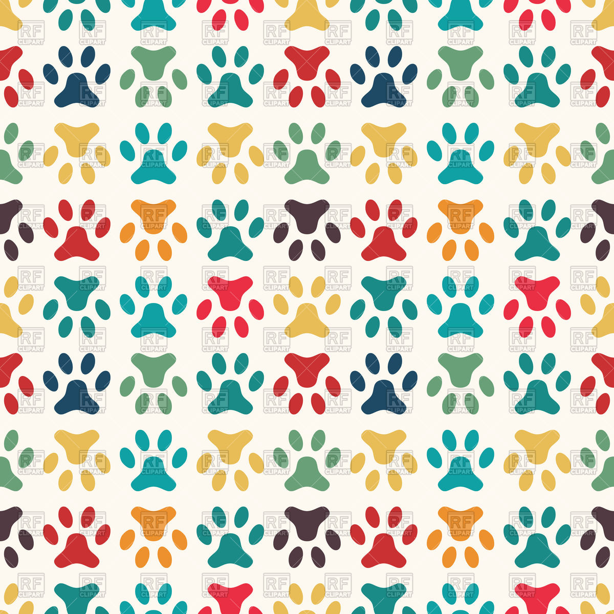 Animal Seamless Pattern With Footprint Of Paw Vector Image 1200x1200 Animal Seamless Pattern With Footprint Of Paw Vector Image