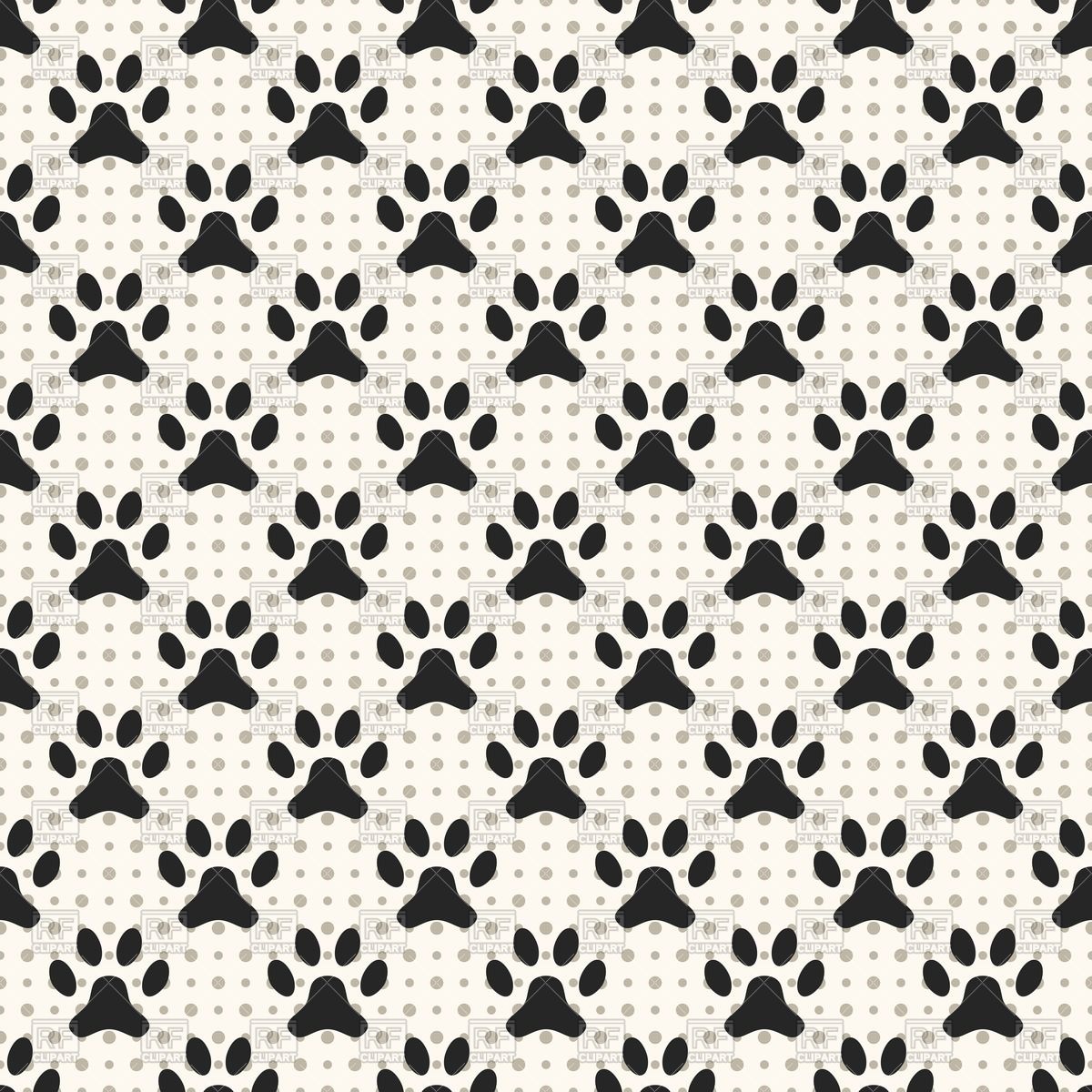 Seamless Pattern Of Paw Prints Of Animal Vector Image 1200x1200 Seamless Pattern Of Paw Prints Of Animal Vector Image