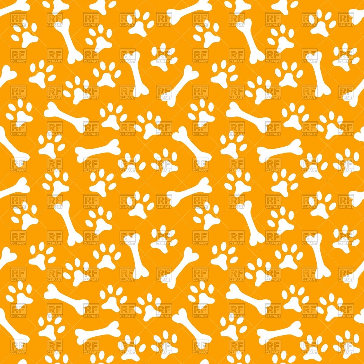 Seamless Pattern With Dog's Paw Print And Bone Vector Image 1200x1200 Seamless Pattern With Dog's Paw Print And Bone Vector Image