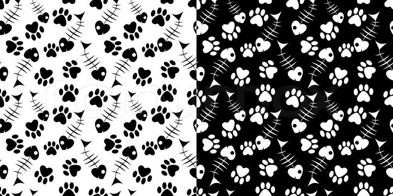 Set Of Seamless Pattern With Cat`s Paw Stock Vector Colourbox 800x400 Set Of Seamless Pattern With Cat`s Paw Stock Vector Colourbox