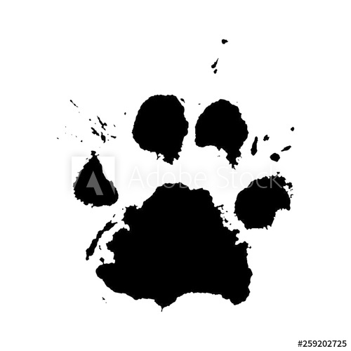 Paw Print Vector Paint Splatter Style 500x500 Paw Print Vector Paint Splatter Style