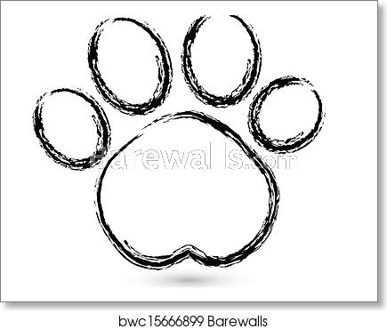 Paw Print Logo Vector Art Print Barewalls Posters Prints 435x370 Paw Print Logo Vector Art Print Barewalls Posters Prints