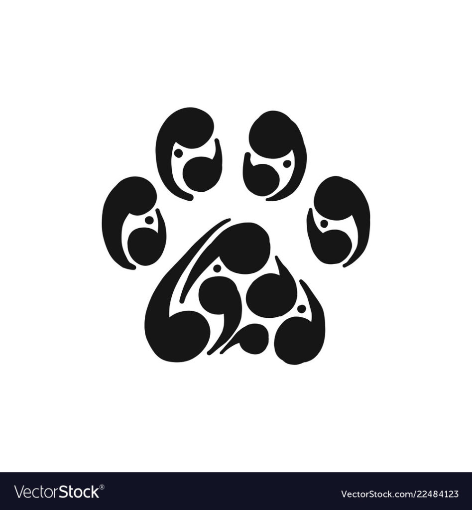 948x1024 Coloring Paw Print Of Dog Icon For Your Design Vector Royalty