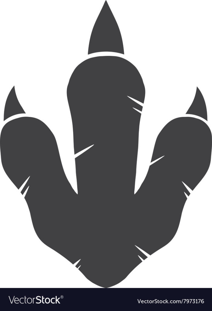 701x1024 Coloring Raptor Dinosaur Paw Print Logo Royalty Free Vector