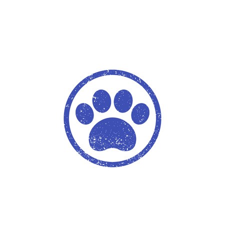 450x450 Paw Print, Vector Logo With Texture Royalty Free Vector Graphics