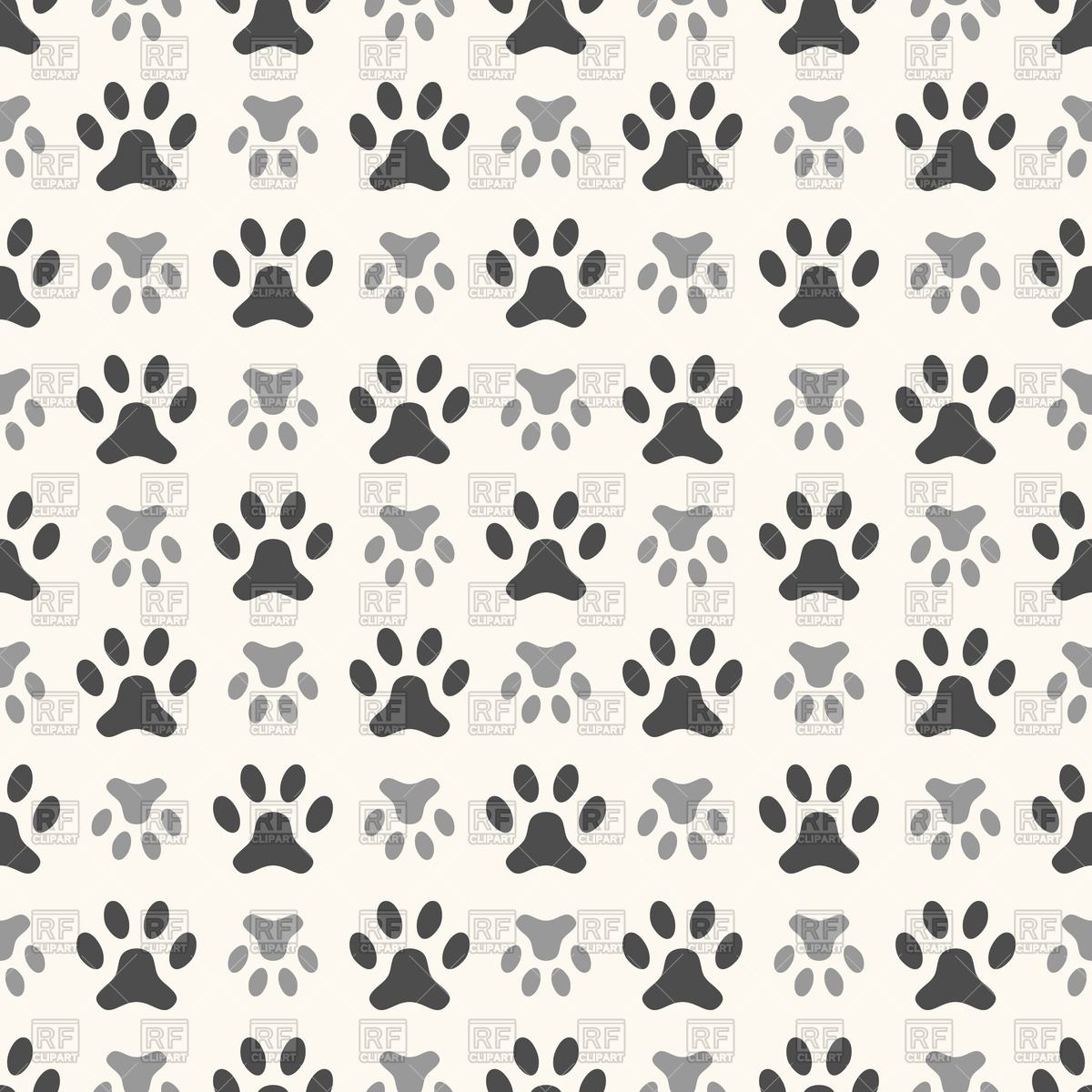 1200x1200 Seamless Pattern With Dog Paw Print Vector Image Of Backgrounds