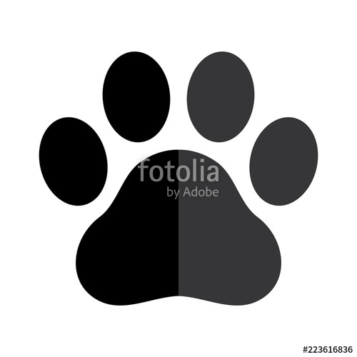 500x500 Dog Paw Vector Footprint Icon Logo Graphic Symbol Illustration