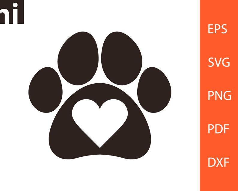 794x635 Paw Heart I Love Pets Paw Heart Vector Pet Dog Etsy
