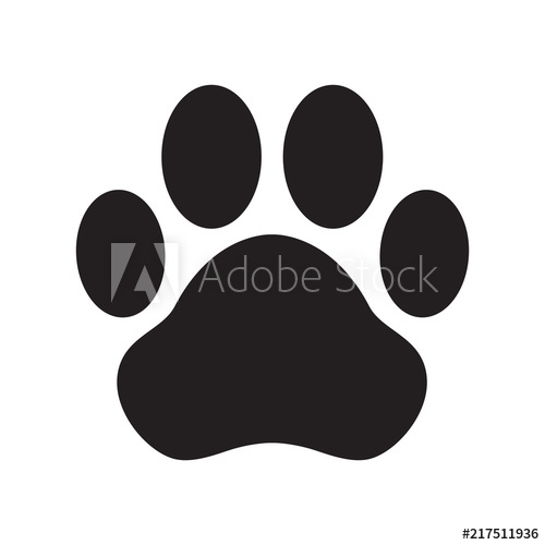 500x500 Dog Paw Vector Icon Logo Cartoon Character Illustration Cat Clip