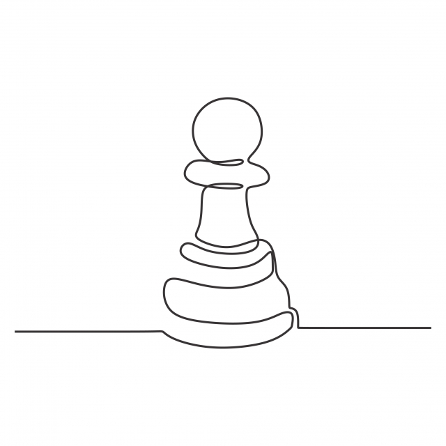 640x640 Continuous One Line Drawing Of Chess Pawn Vector Illustration
