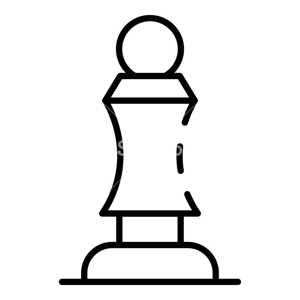 1000x1000 Wood Chess Pawn Icon Outline Wood Chess Pawn Vector Icon For Web