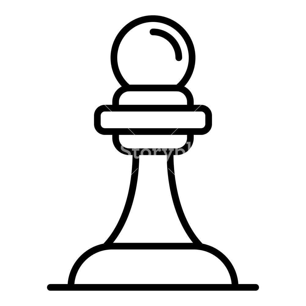 1000x1000 Chess Pawn Icon Outline Chess Pawn Vector Icon For Web Design