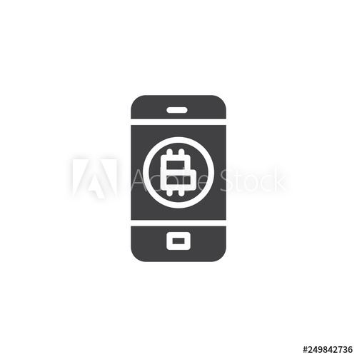 500x500 Cryptocurrency Mobile Payment Vector Icon Filled Flat Sign