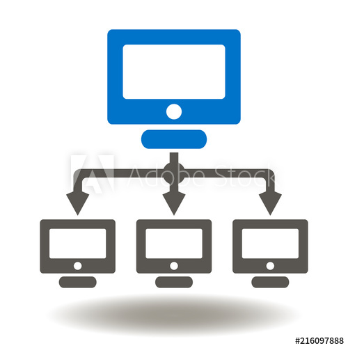 500x500 Network Computer Icon Networking Pc Vector Illustration