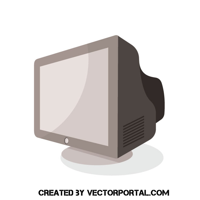 660x660 Old Pc Monitor Vector Illustration