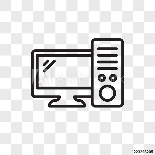 500x500 Pc Vector Icon Isolated On Transparent Background, Pc Logo Design