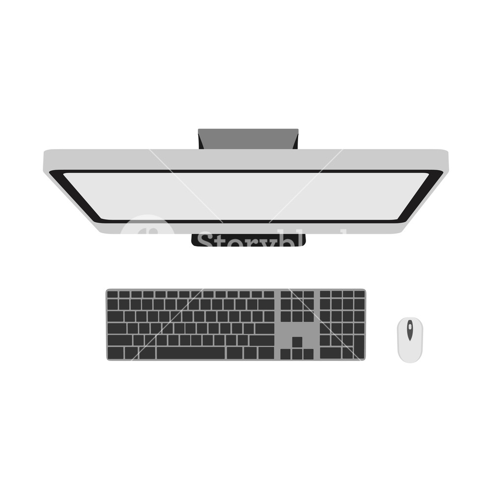 1000x1000 Computer Top View Technology Business Office Design Background