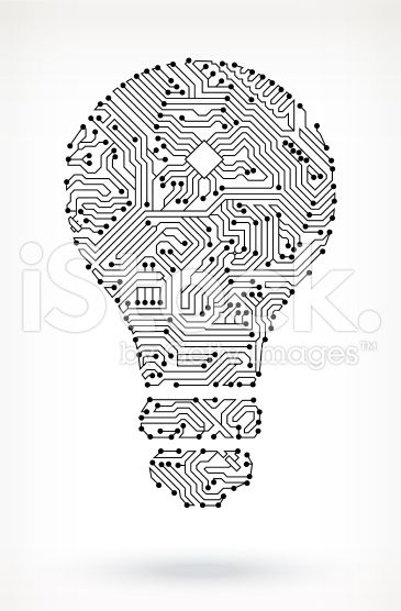 365x556 Light Bulb On Circuit Board Circuit Board On Royalty Free Vector