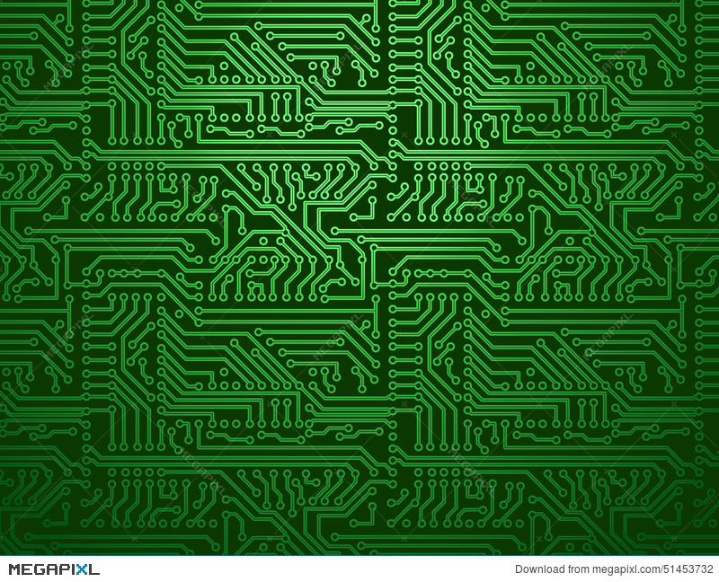 800x648 Vector Circuit Board Green Background Illustration