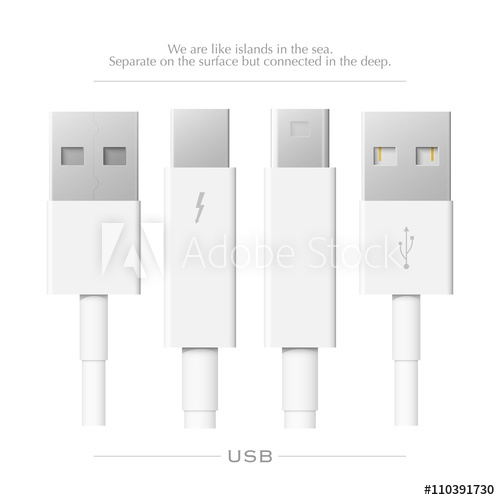 500x500 External Peripherals Interface Cable Isolated On White Background