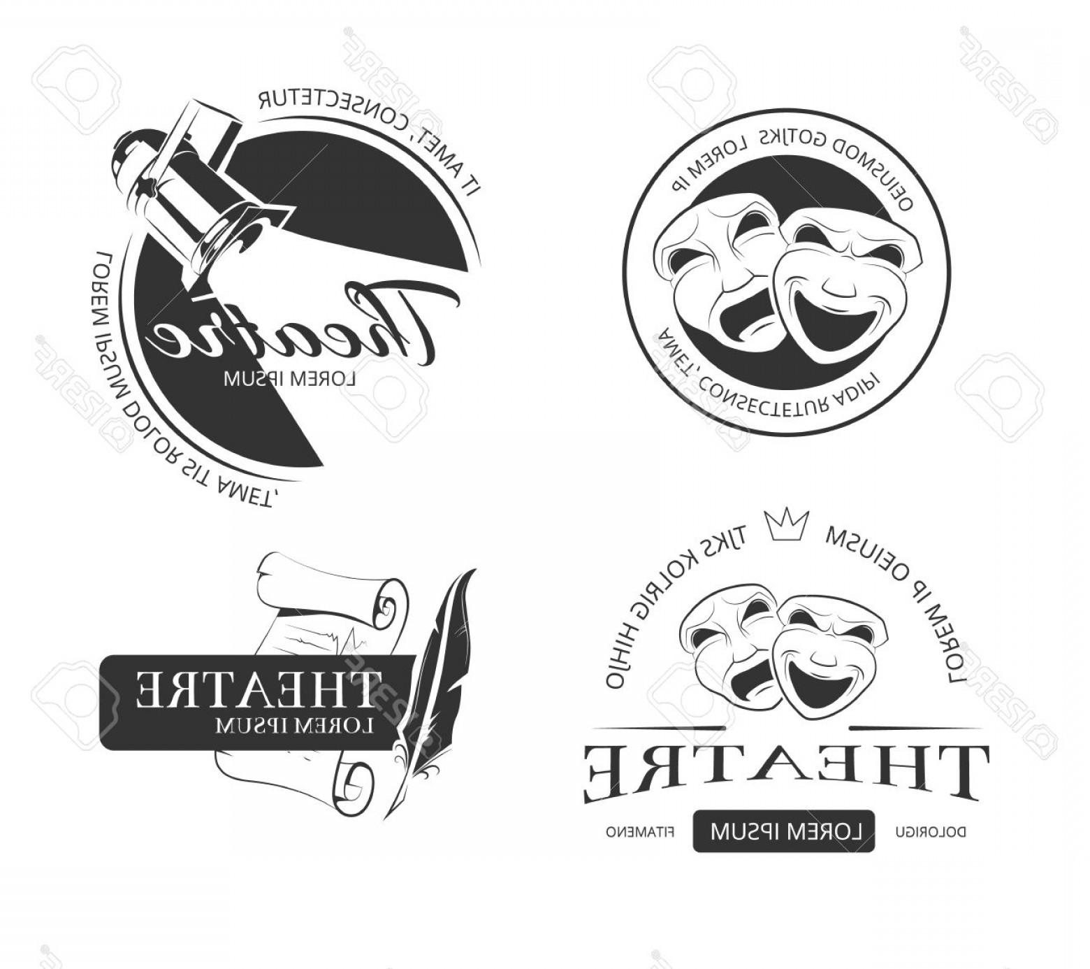 Photostock Vector Vintage Vector Theatre Labels Emblems Badges 1560x1386 Photostock Vector Vintage Vector Theatre Labels Emblems Badges